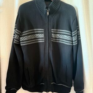 Emanuel Ungaro Men’s Grey Zip Sweater-Jacket w/ Fleece Lining Sz XXL